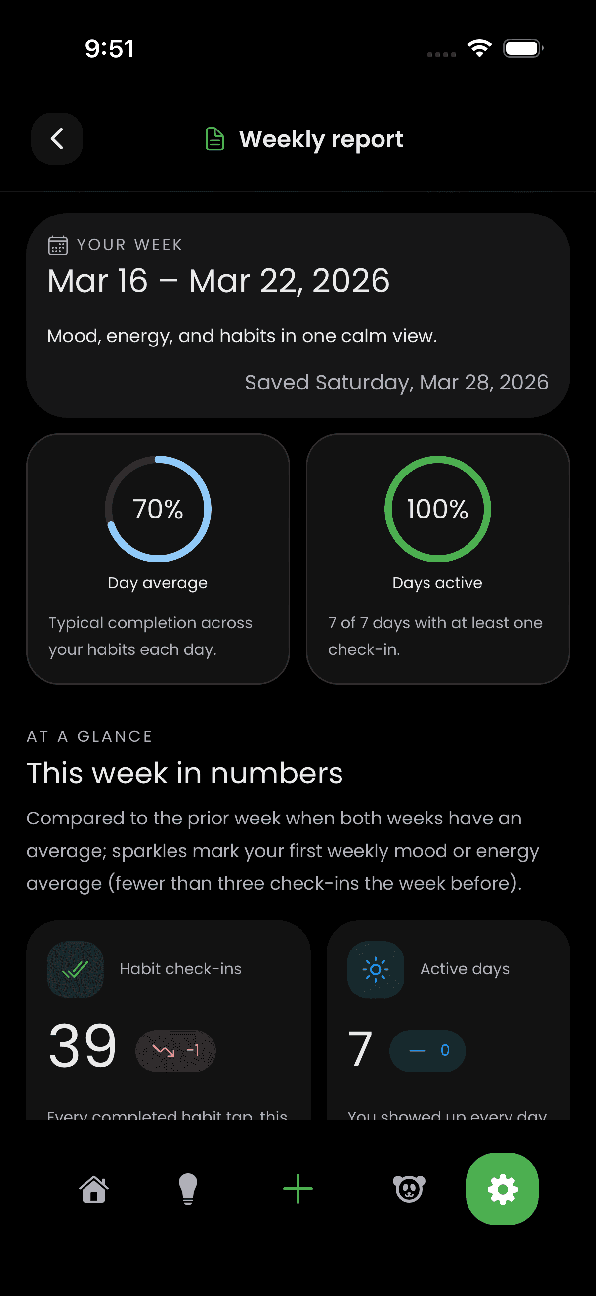 Lazy Panda — Seven days, one unhurried frame.