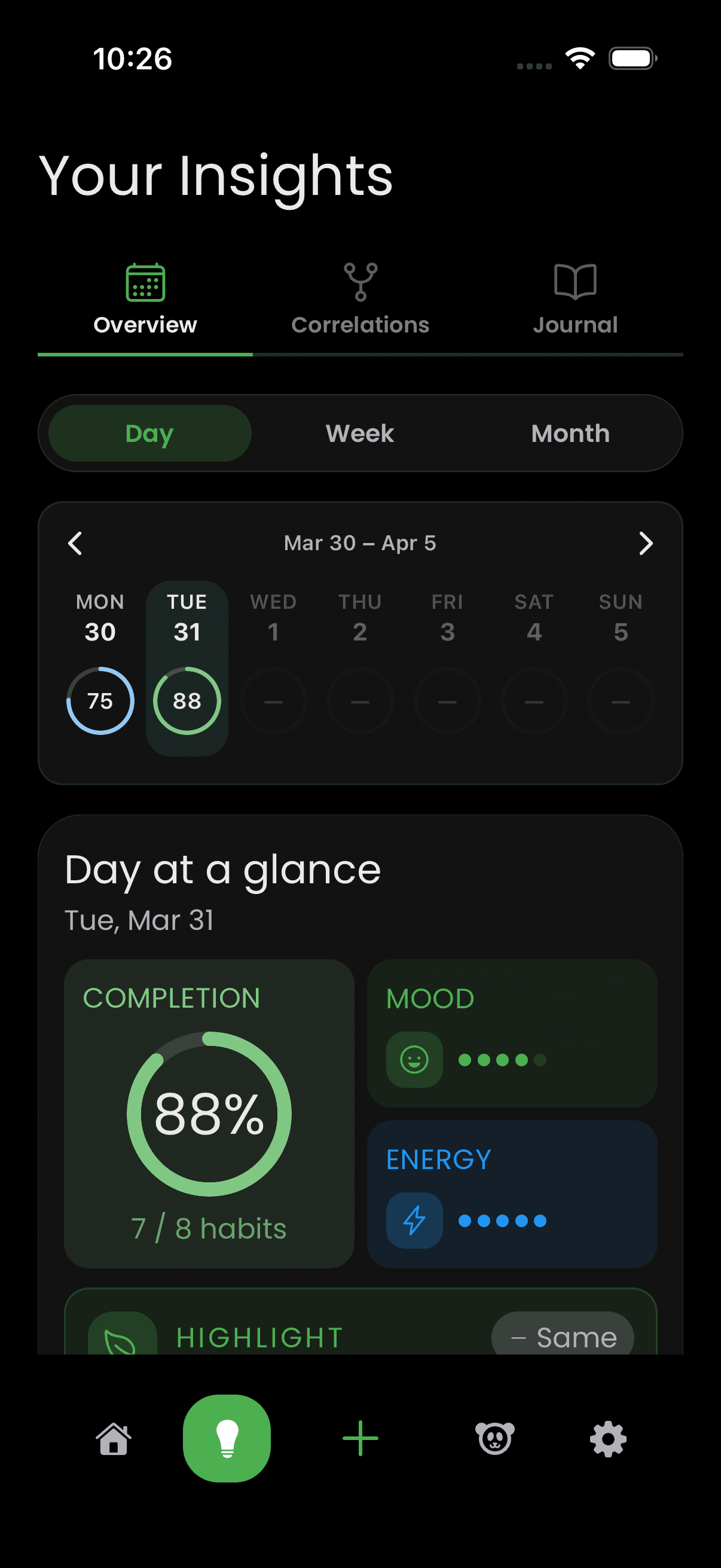 Lazy Panda — Pull back. See the season, not the hour.